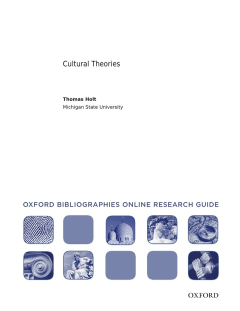 Book Cultural Theories: Oxford Bibliographies Online Research Guide free