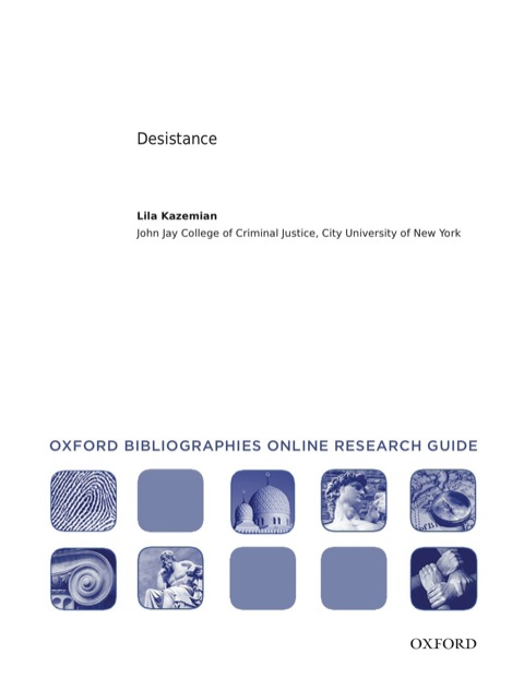 Book Desistance: Oxford Bibliographies Online Research Guide free
