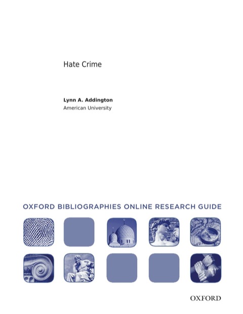 Book Hate Crime: Oxford Bibliographies Online Research Guide free
