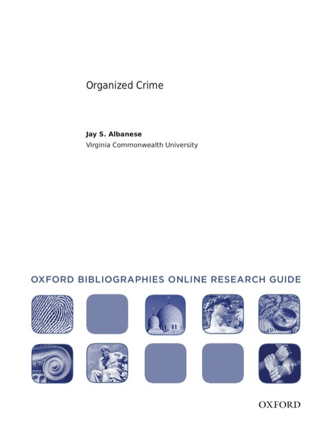 Book Organized Crime: Oxford Bibliographies Online Research Guide free