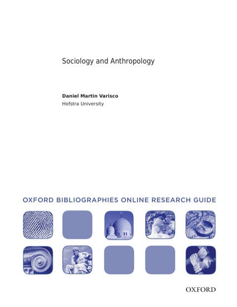 Book Sociology and Anthropology: Oxford Bibliographies Online Research Guide free