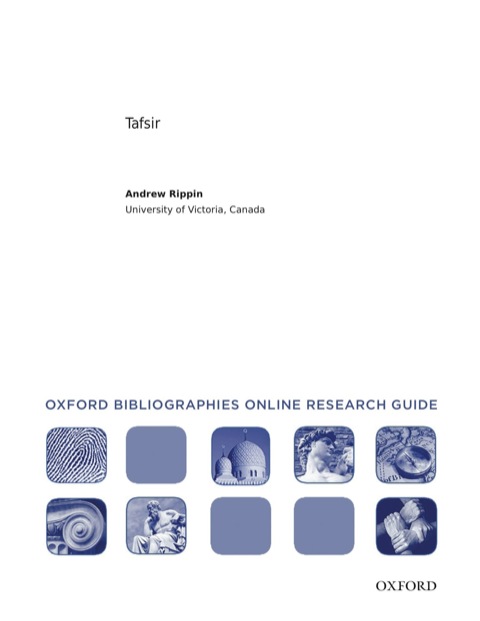 Book Tafsir: Oxford Bibliographies Online Research Guide free