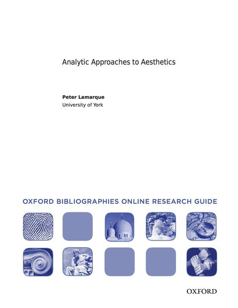 Book Analytic Approaches to Aesthetics: Oxford Bibliographies Online Research Guide free