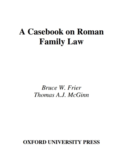 Book A Casebook on Roman Family Law free