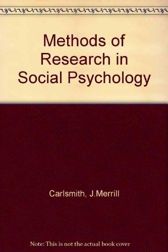 Book Methods Of Research In Social Psychology free