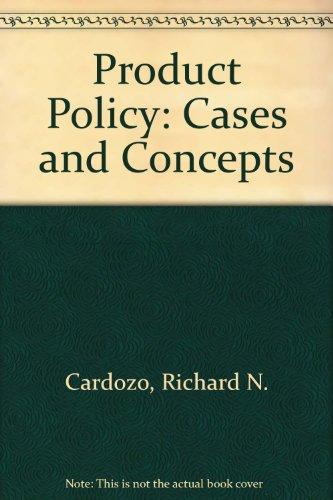 Book Product Policy, Cases And Concepts (addison-wesley Marketing Series) free