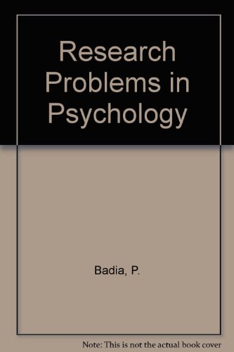 Book Research Problems In Psychology free