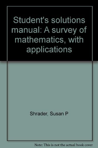 Book Survey of Mathematics: With Applications free