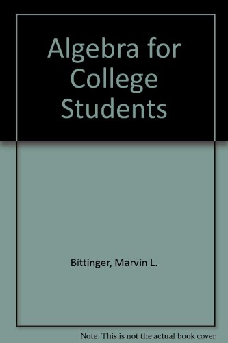 Book Algebra for College Students free