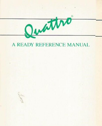 Book Quattro: A Ready Reference Manual free