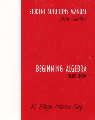 Book Beginning Algebra Student Solutions Manual free