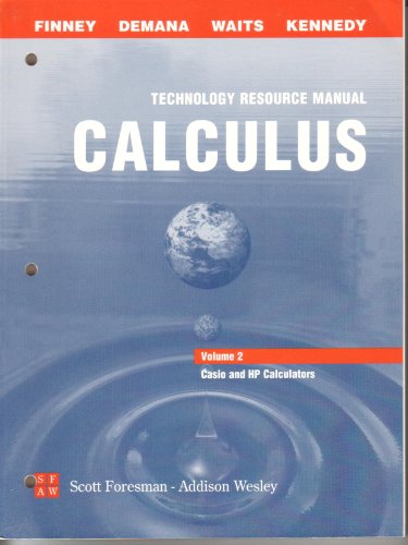 Book Calculus (Graphical, Numerical, Algebraic) Technical Resource Manual Volume 2: Casio and Hewlett Packard Calculators free