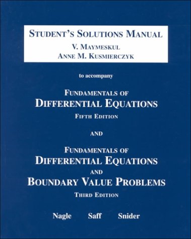 Book Fundamentals of Differential Equations and Boundary Value Problems: Student's Solutions Manual, Third Edition free