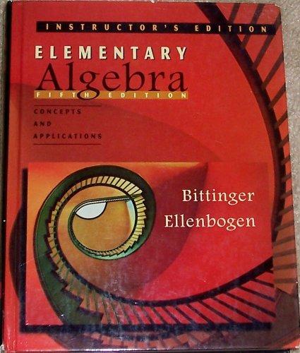 Book Elementary Algebra: Concepts and Applications Instructor's Edition free