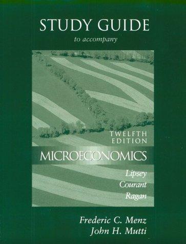 Book Study Guide to Accompany Lipsey/Courant/Ragan Microeconomics: Twelfth Edition free
