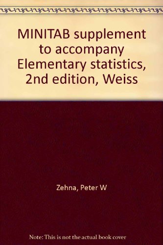 Book Minitab Supplement To Accompany Elementary Statistics, 2nd Edition, Weiss free