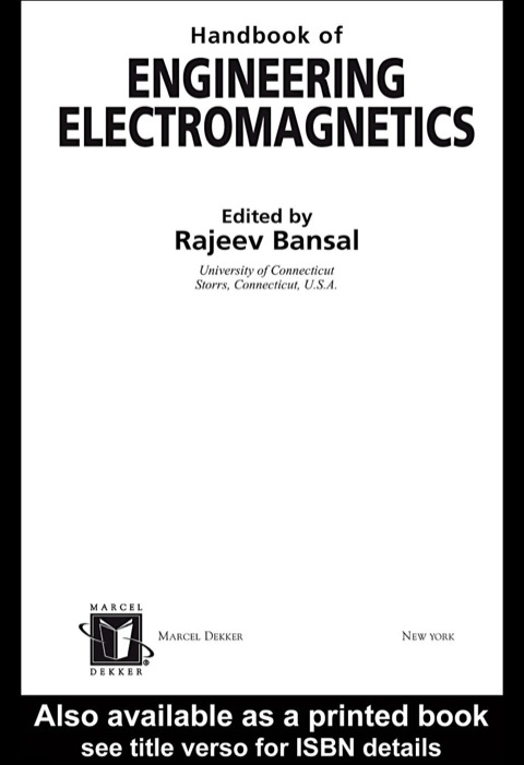 Book Handbook of Engineering Electromagnetics free
