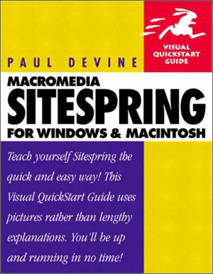 Book Macromedia Sitespring for Windows & Macintosh (Visual QuickStart Guide) free