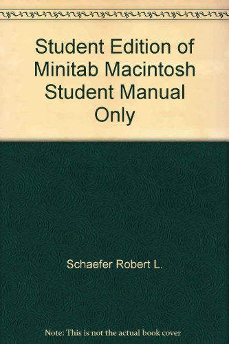 Book The Student Edition Of Minitab, Release 8 User Manual (macintosh) free
