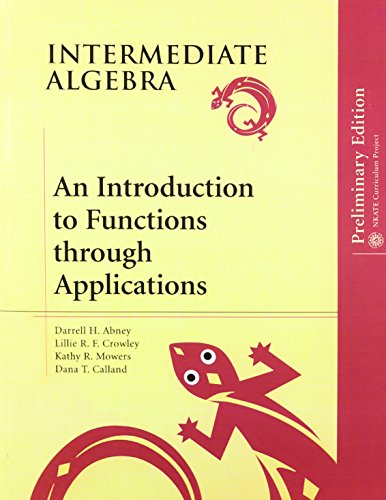 Book Intermediate Algebra: An Introduction to Functions Through Applications free