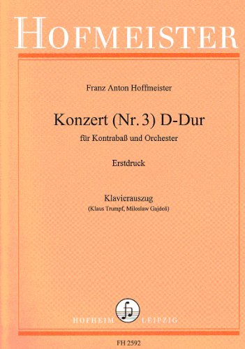 Book HOFFMEISTER - Concierto nº 3 en Re Mayor para Contrabajo y Piano (Trumpf/Gajdos) free