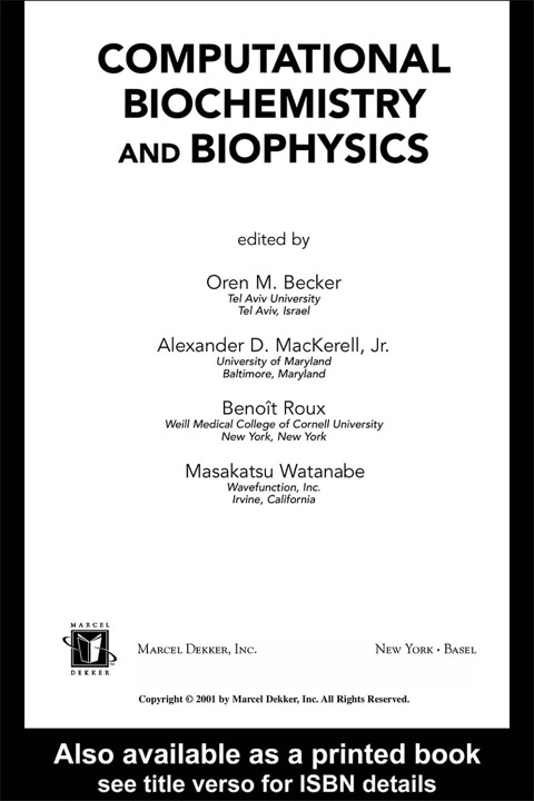 Book Computational Biochemistry and Biophysics free