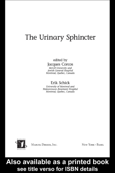 Book The Urinary Sphincter free