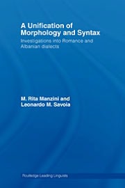 Book A Unification Of Morphology And Syntax: Investigations Into Romance And Albanian Dialects free