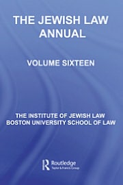 Book The Jewish Law Annual Volume 16 free