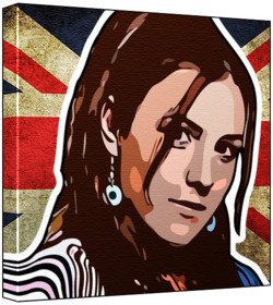 Book Dani Wilde - Pop Art Print (Comic Effect; Grungy Union Jack Background) 50 x 50 x 2 cm Large Square Deep Box Canvas free