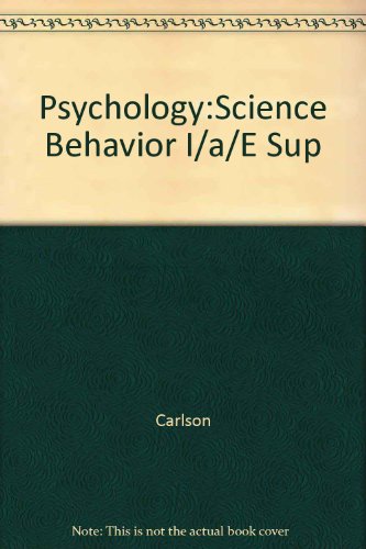 Book Psychology:Science Behavior I/a/E Sup free