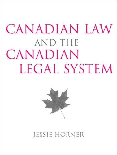 Book Canadian Law and the Canadian Legal System free