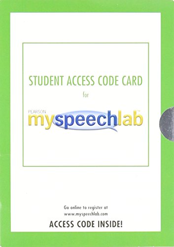 Book Student Access Code Card for My Speech Lab free