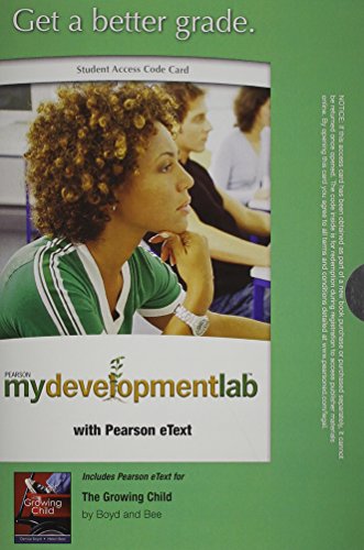 Book Mydevelopmentlab With Pearson Etext -- Standalone Access Card -- For The Growing Child free