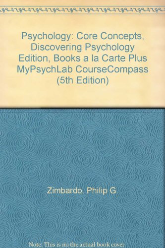 Book Psychology: Core Concepts, Discovering Psychology Edition, Books A La Carte Plus Mypsychlab Coursecompass (5th Edition) free