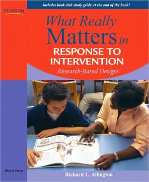 Book What Really Matters in Response to Intervention: Research-based Designs free