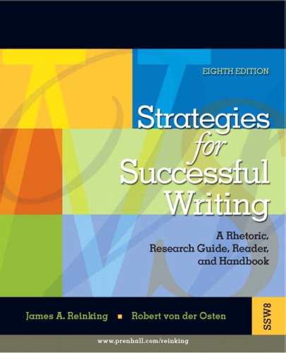 Book Strategies For Successful Writing: A Rhetoric, Research Guide, Reader And Handbook Value Package (includes Pearson Guide To Research Navigator) free