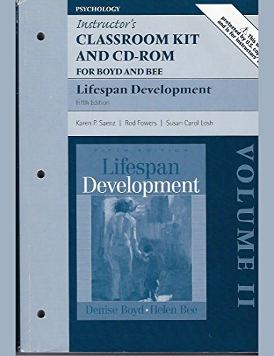 Book instructor's classroom kit and CD ROM, for Lifespan Development, Volume II; 5e Fifth 2009; free