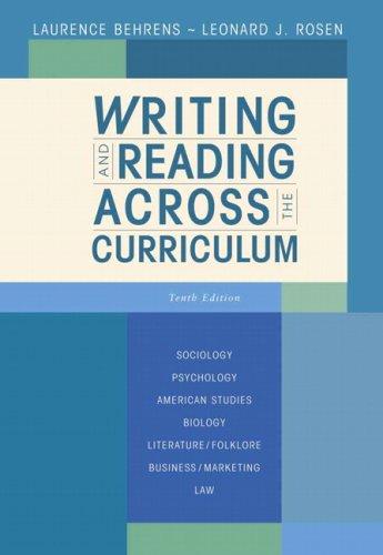 Book Writing and Reading Across the Curriculum Value Package (includes MyCompLab NEW Student Access  ) free