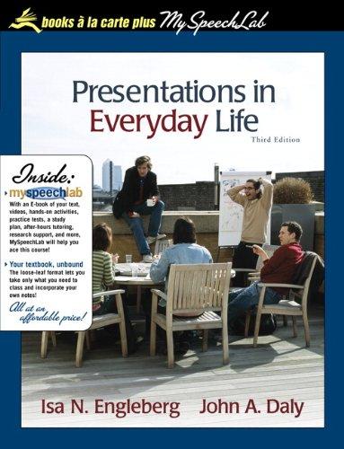 Book Presentations In Everyday Life: Strategies For Effective Speaking, Books A La Carte Plus Myspeechlab (3rd Edition) free