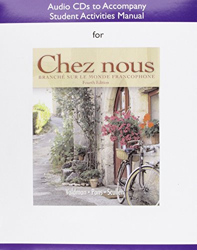 Book Audio CDs for the Student Activities Manual for Chez Nous: to Accompany the Student Activities Manual: Branche Sur Le Monde (English and French Edition) free