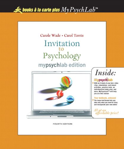 Book Invitation To Psychology Mylab Edition, Books A La Carte Plus Mypsychlab Pegasus (4th Edition) free