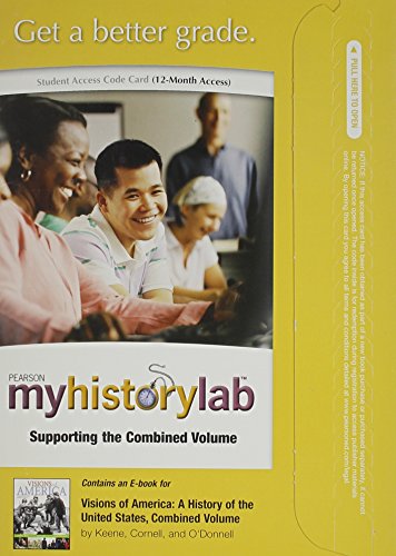Book Myhistorylab With Pearson Etext -- Standalone Access Card -- For Visions Of America: A History Of The United States free