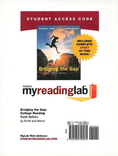 Book Myreadinglab With Pearson Etext -- Standalone Access Card -- For Bridging The Gap  (10th Edition) free