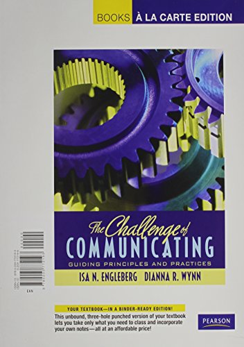 Book The Challenge of Communicating + Mycommunicationlab Student Access Code Card: Guiding Principles and Practices, Books a La Carte Edition free