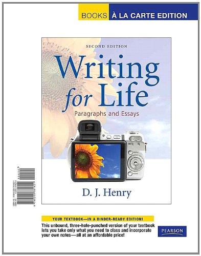 Book Writing for Life: Paragraphs and Essays, Books a la Carte Edition (2nd Edition) free