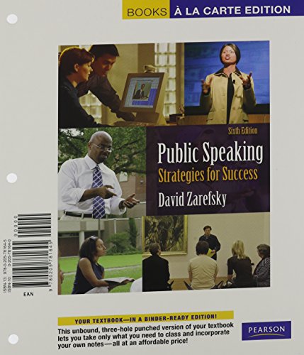 Book Public Speaking: Strategies for Success, Books a La Carte free