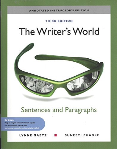 Book Writer's World: Sentences and Paragraphs {Annotated Instructor's Edition} free