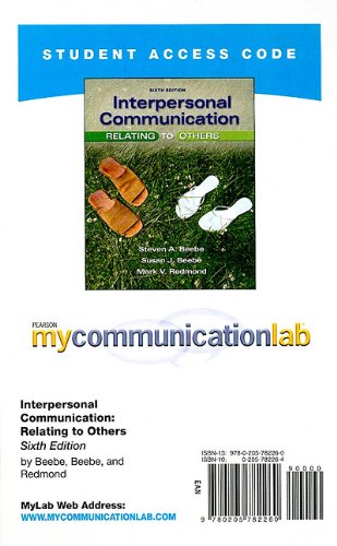 Book Mycommunicationlab -- Standalone Access Card -- For Interpersonal Communication  (6th Edition) free