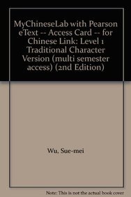 Book Chinese Link: Mychineselab + Pearson Etext Student Access Code Card Level 1 Traditional Character Version 24-month Access free